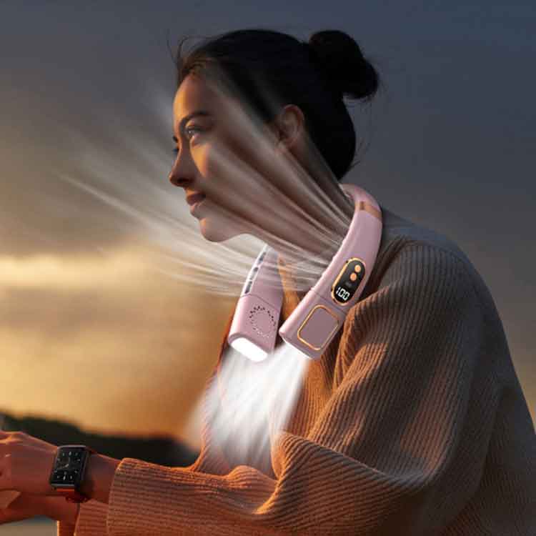 首掛け扇風機 冷却プレート 通勤 USB充電式 羽根なし 扇風機 ネックファン ファン 首かけ 通学 ポータブルファン ハンズフリー コンパクト ミニ扇風機 軽量 静音 アウトドア 子供 熱中症対策 クール 高温対策 ネッククーラー