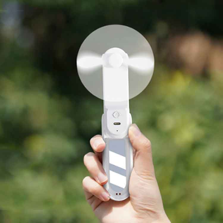 ミラー付き ストラップ 扇風機 ミニファン ハンディファン いろんな場所で 折りたたみ 角度調整 風量3段階 手持ち扇風機 ミニ扇風機 4in1 軽量 折り畳み 卓上扇風機 小型扇風機 携帯扇風機 卓上置き 小型