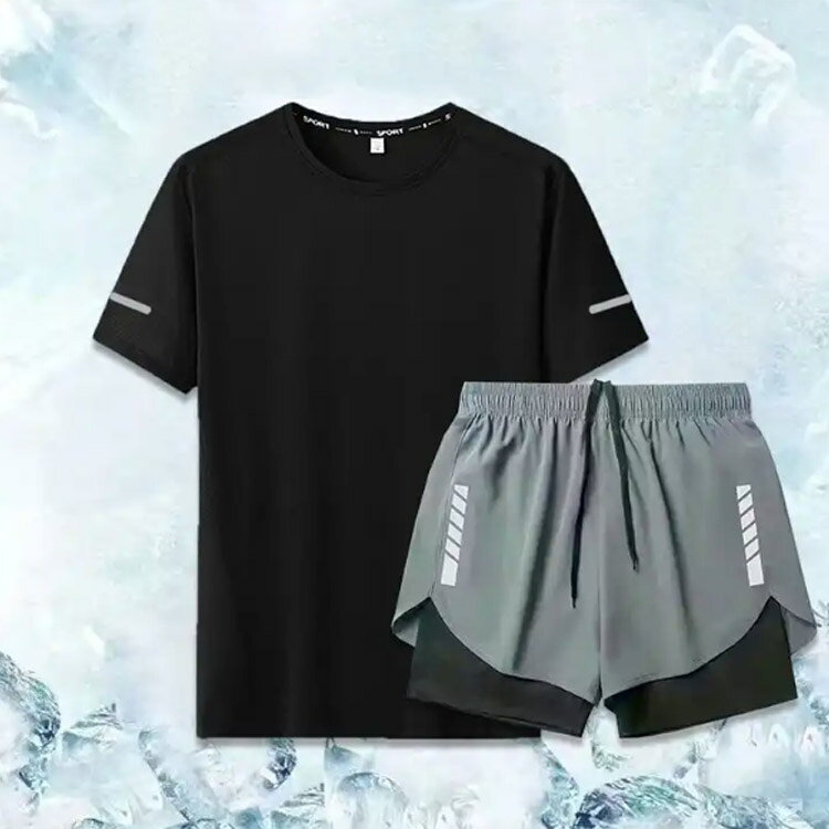 水陸両用 ラッシュガード 水着 フィットネス水着 速乾 Tシャツ 半袖 ハーフパンツ ...