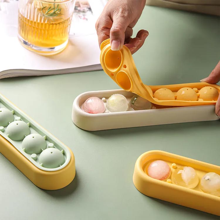 丸氷 製氷ケース 2点セット 製氷皿 蓋付き ケース付き アイストレー 6コ取り オー...