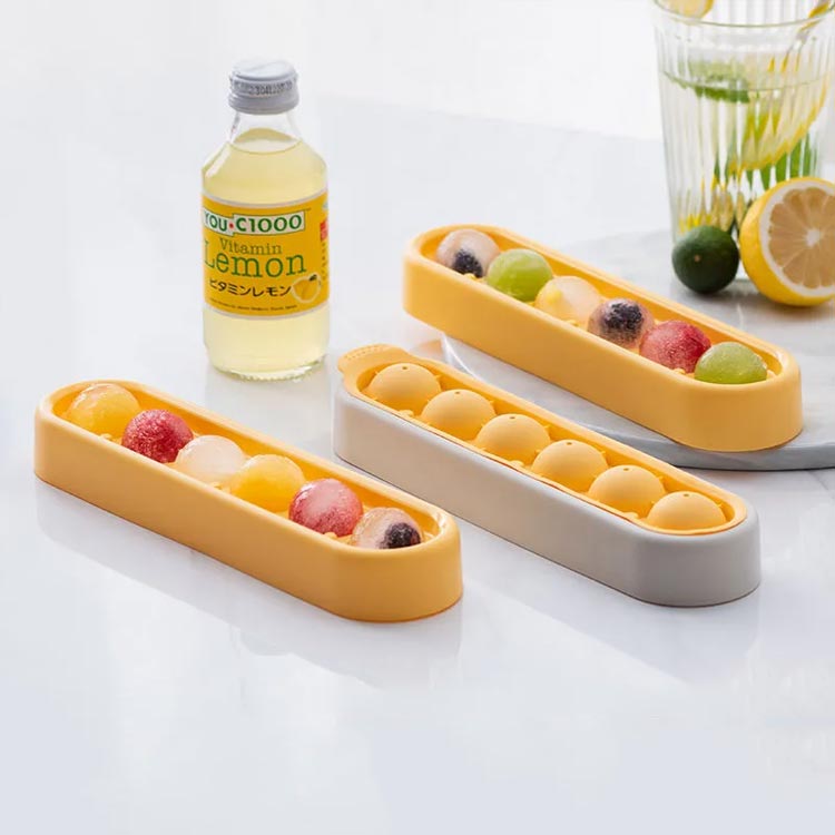 丸氷 製氷ケース 2点セット 製氷皿 蓋付き ケース付き アイストレー 6コ取り オー...