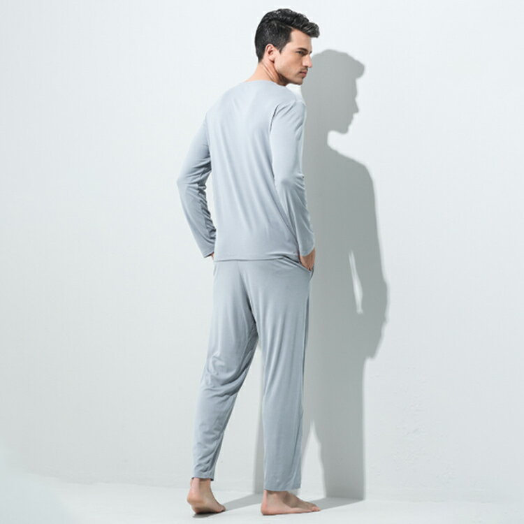 モダール メンズ ルームウェア パジャマ 上下セット ナイトウェア ナイトウェア 部屋着 長袖 長ズボン セットアップ 綿 春秋冬 男性用 紳士用