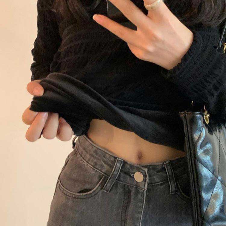 ロンT メッシュトップス レース ハイネック レディース シアートップス 厚手 シアートップス くしゅくしゅ シアーインナー 着る毛布 レイヤード 暖かい 防寒 長袖 秋 冬 無地