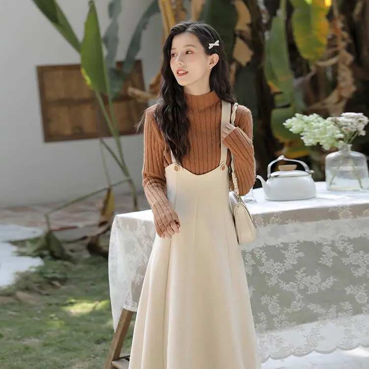 サロペットワンピース デニム レディース 春夏秋冬 オールシーズン Vネック Aライン ロング丈 ゆったり ゆるシルエット ポケット付き マタニティ 体型カバー 高見え 大人カジュアル