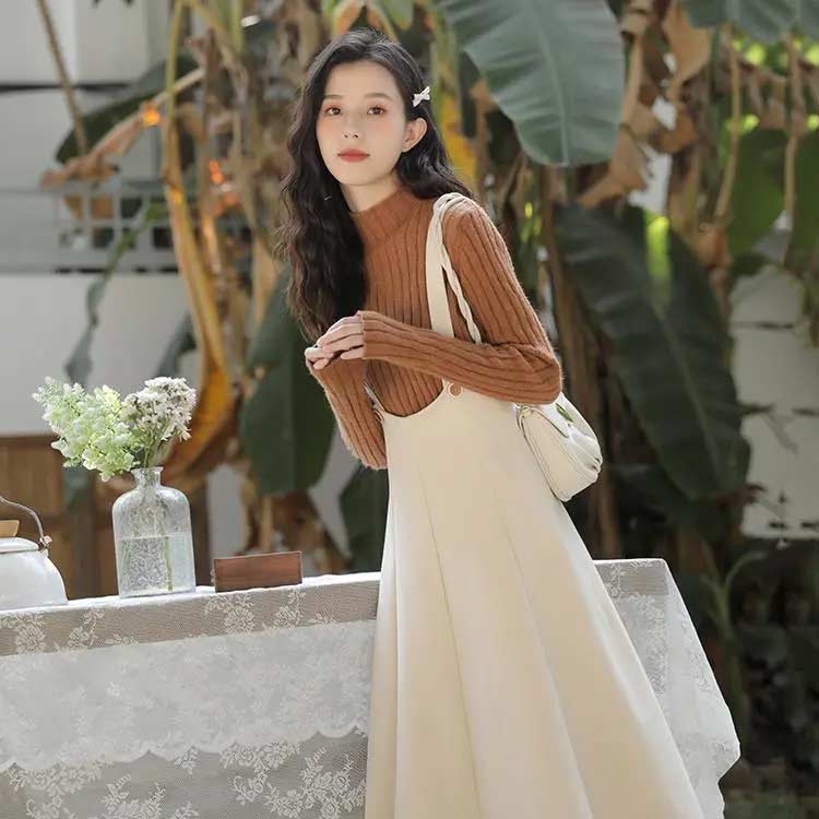 サロペットワンピース デニム レディース 春夏秋冬 オールシーズン Vネック Aライン ロング丈 ゆったり ゆるシルエット ポケット付き マタニティ 体型カバー 高見え 大人カジュアル