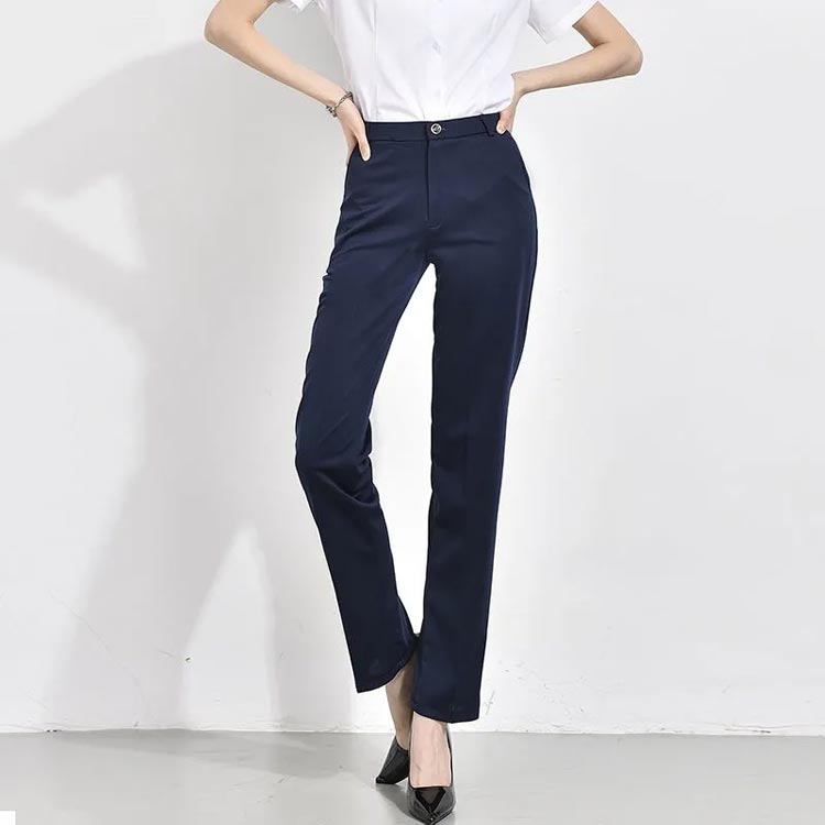 ストレッチ性 ロングパンツ テーパードパンツ 長ズボン レディース 洗える スーツパンツ ハイウエスト 着痩せ スラックス 仕事服 発表会 ストレート オフィス カジュアル 通勤 春 夏 秋 ロングパンツ 大きいサイズ anuenue-k-10005800 アヌエヌエ サンプル画像2