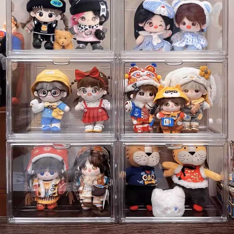 クリア フィギュアケース マグネット式扉 おもちゃ/靴/書類/化粧品/小物収納 フィギュアケース アクリルケース 前開き ディスプレイケース 積み重ね可能 透明ケース コレクションケース 収納ケース 組立簡単 多機能 大容量 おしゃれ 耐荷重 送料無料 [2]