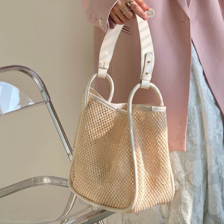 肩掛け バッグ 編みバッグ レディース 麦わら バッグ 春夏 夏 バッグ 人造繊維 編みバッグ ストローバッグ ハンドバッグ トートバッグ 肩掛け 可愛い バッグ カバン 手提げ バッグ ハンドバッグ 通勤 軽量 2