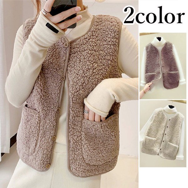 ベスト レディース インナーベスト アウター 暖かい 冬物 防寒 フリースベスト 体型カバー 上着 インナージャケット フリース コート 秋冬 防風 ふわふわ
