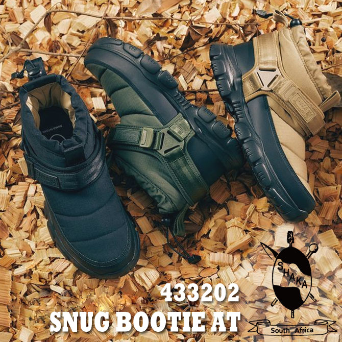 ブーツ シャカ SHAKA 433202 SNUG BOOTIE AT メンズ レディース スナッグ ブーティ ショートブーツ 撥水 難燃 防寒 高機能 抗菌 防臭 2021 あったか 足首 ブラック ベージュ オリーブ 冬 外