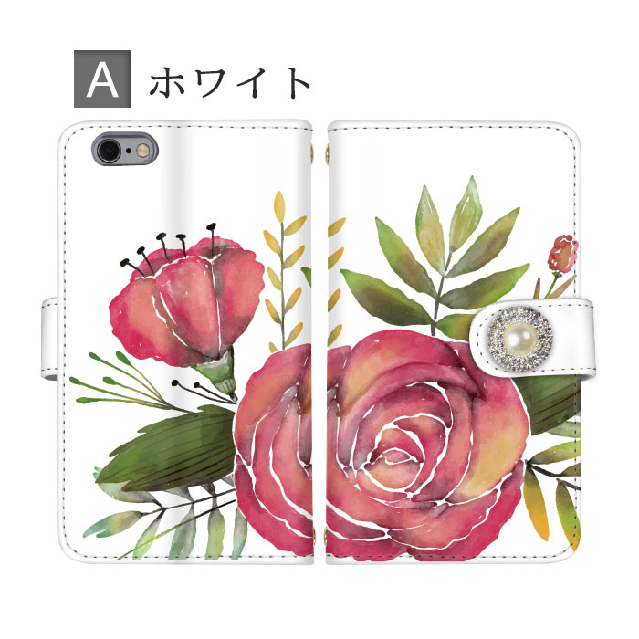 iPhone SE3 ケース ツバキ バラ 花柄 手書き風 花柄 全機種対応 手帳型タイプ スマホケース 手帳型 Disney Mobile isai BASIO シンプルスマホ MONO Qua phone Libero らくらくフォン Rakuten Mini iPhone Xperia Galaxy AQUOS arrows DIGNO