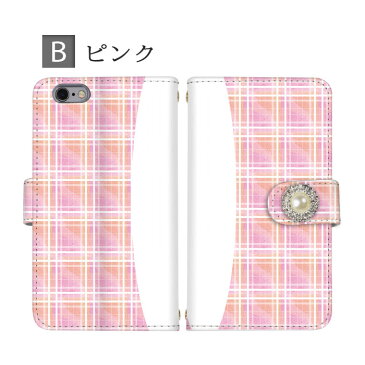 iPhone SE3 スマホケース 手帳型 手帳型ケース 全機種対応 デコ付き チェック パステルカラー シンプル ギンガムチェック Rakuten Mini iPhone Xperia Galaxy AQUOS arrows DIGNO ZenFone らくらくフォン Android One OPPO URBARNO Disney Mobile isai BASIO iphone13