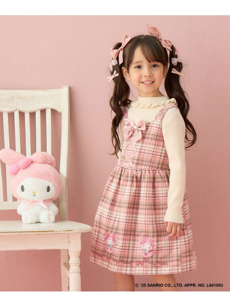 【マイメロディ&クロミ×ANY KIDS】チェック ジャンパースカート ANY KIDS エニィ ワンピース・ドレス ジャンパースカート ピンク グレー【送料無料】[Rakuten Fashion]のサムネイル