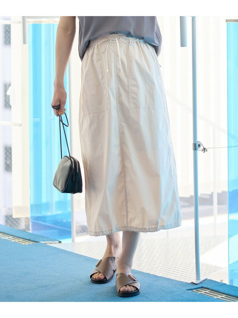 【SALE／30%OFF】【洗濯機可/ウエストゴム】撥水ナイロンベイカースカート any FAM L エニィファム スカート ロング・マキシスカート ブラック ベージュ カーキグリーン【RBA_E】【送料無料】[Rakuten Fashion]