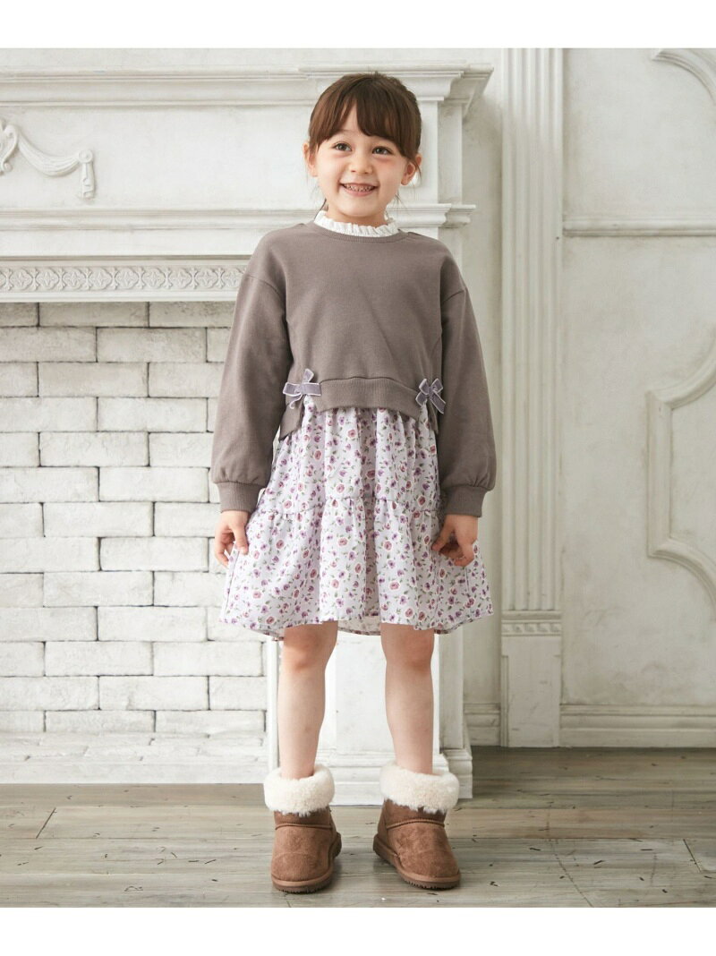 Any Fam キッズ ワンピース エニィファム Kids パープル ドッキングワンピース シャツワンピース 正式的 Rakuten Fashion ネイビー