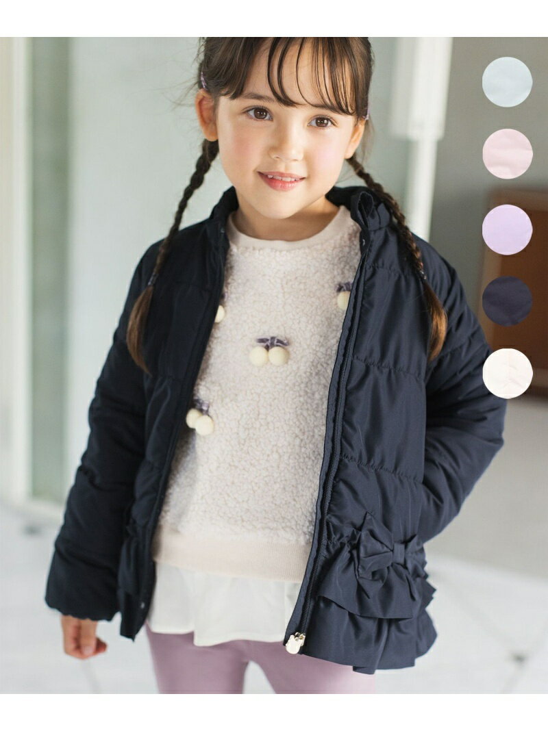 【SALE／20%OFF】【洗濯機OK】中綿リボンコート any FAM KIDS エニィファム ジャケット・アウター ダウンジャケット・ダウンベスト ネイビー ピンク グリーン パープル【RBA_E】【送料無料】[Rakuten Fashion]のサムネイル