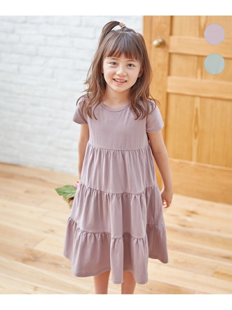 【SALE／30%OFF】オーガビッツ ティアードワンピース any FAM KIDS エニィファム ワンピース・ドレス シャツワンピース パープル グレー ピンク グリーン【RBA_E】[Rakuten Fashion]のサムネイル