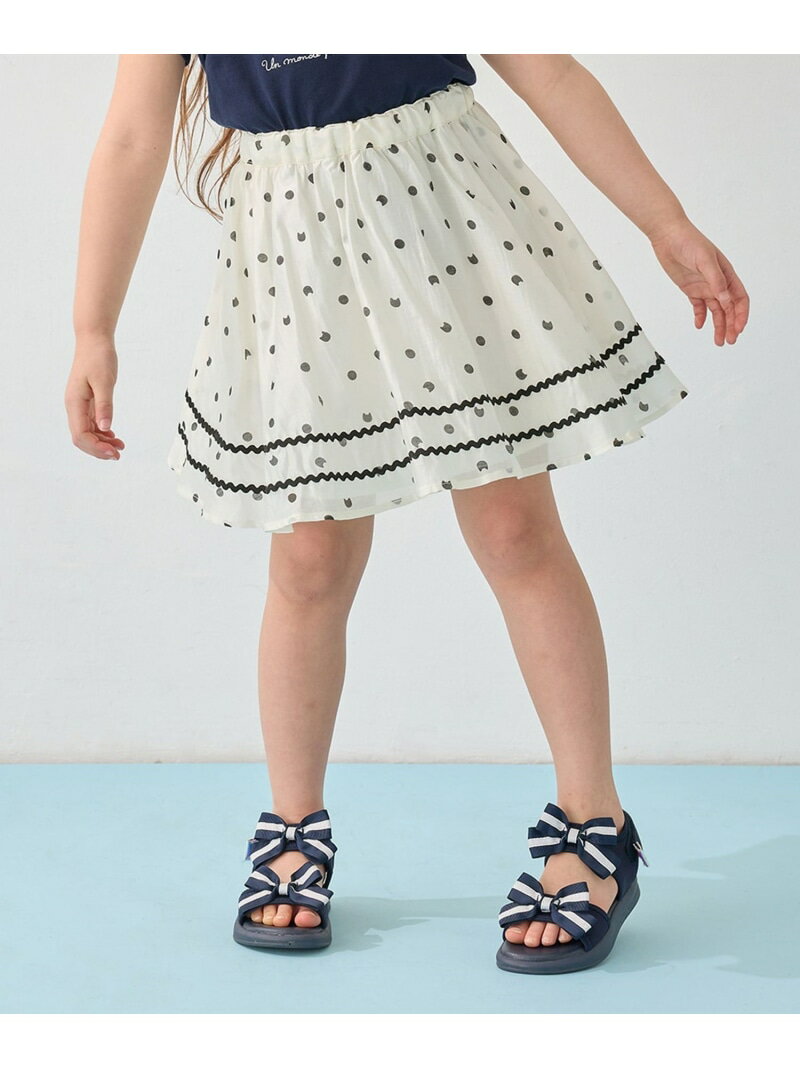ネコ×ドット スカート any FAM KIDS エニィファム スカート ロング・マキシスカート ネイビー ベージュ【送料無料】[Rakuten Fashion]