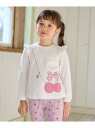 【WEB限定】7days プリント 長袖Tシャツ any FAM KIDS エニィファム トップス カットソー・Tシャツ ホワイト ピンク パープル ネイビー[...