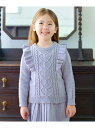 【SALE/50%OFF】肩フリルハートケーブルニット any FAM KIDS エニィファム トップス ニット ベージュ ブルー ピンク【RBA_E】[Rak...