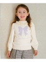 【SALE/50%OFF】首フリルしあわせタッチニット any FAM KIDS エニィファム トップス ニット ベージュ ピンク ブルー【RBA_E】[Rak...