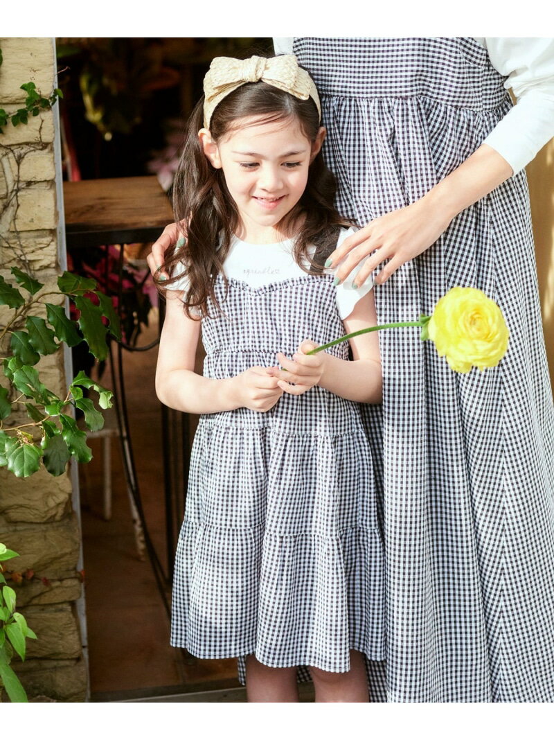 サッカー ギンガム ワンピース any FAM KIDS エニィファム ワンピース・ドレス ワンピース ブラック パープル【送料無料】[Rakuten Fashion]のサムネイル