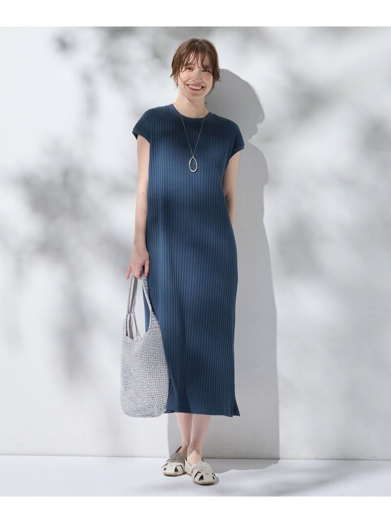 【SALE／20%OFF】【洗濯機可/接触冷感/UVカット】汗ジミ防止テレコワンピース ANY エニィ ワンピース・ドレス ワンピース ネイビー ブラック グレー【RBA_E】【送料無料】[Rakuten Fashion]