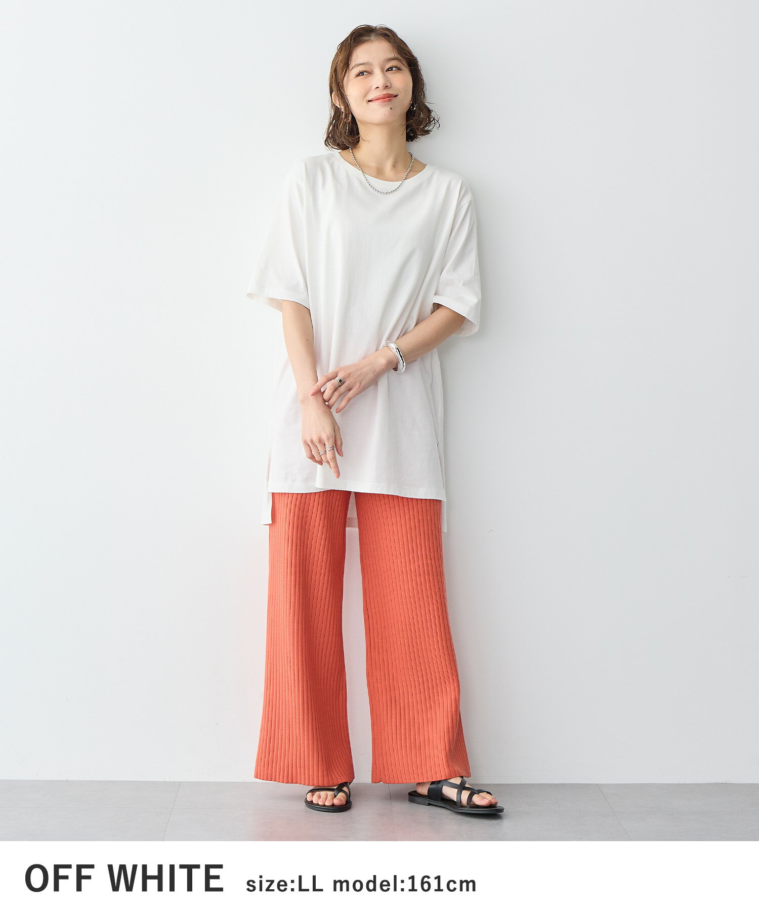 USAコットンオーバーサイズベーシック半袖Tシャツ anyfee エニフィー 大きいサイズ...