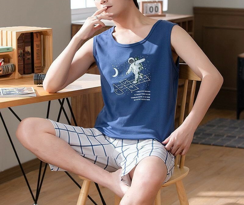 パジャマ 上下セット ルームウェア ハーフパンツ パジャマ 部屋着 タンクトップ 寝間着 ノースリーブ 短パン プルオーバー ラウンドネック