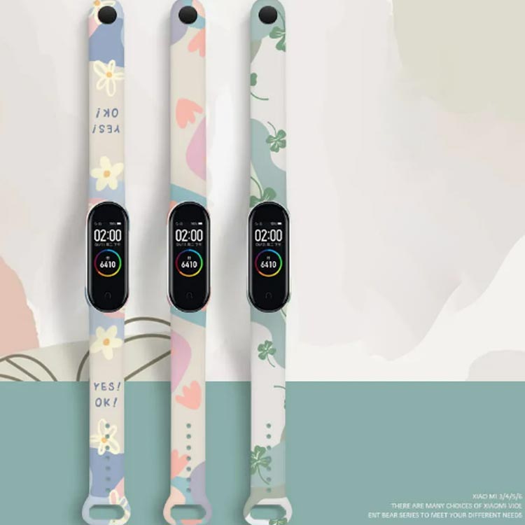 Xiaomi Mi Band 3 4 5 6 交換ベルト スマートウォッチ 交換バンド TPU シャオミ スマートバンド 替えベルト 総柄 花柄 mi band6 mi band5 mi band4 3 交換用ベルト 腕時計ベルト 時い 通勤 スポーツ ギフト 送料無料