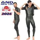 『ウェットスーツ セット』 ANDNEWYOU 2024年モデル メンズ2ピース シーガル 2mm 半袖タッパー タッパー ショートスリーブ 3mm ロングジョン セット ウエットスーツ サーフィン バックファスナー スキンタイプ 伸縮 ストレッチ バックジップ 大きいサイズ 男性