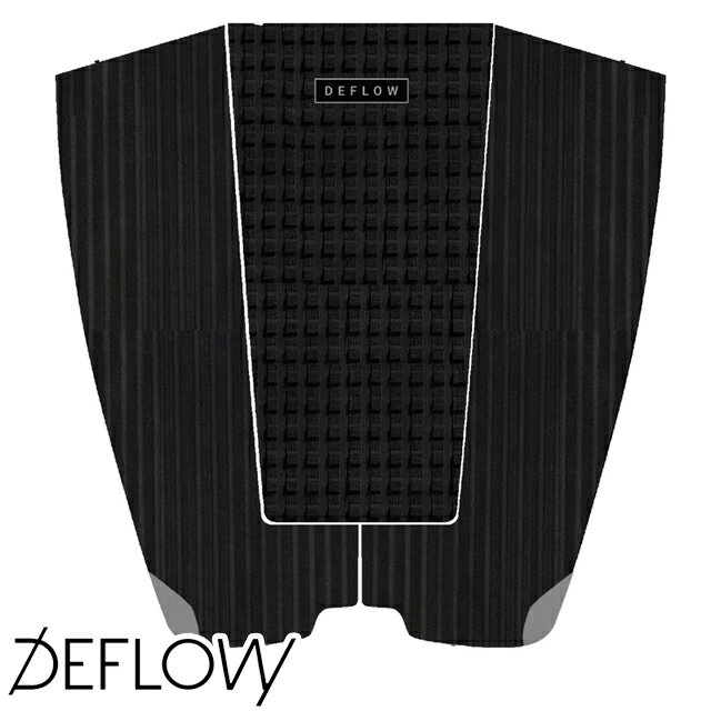 DEFLOW 3 PIECE - THE ORIGINAL PAD BLACK デッキパッド 3PC トラクションサーフィン サーフボード 3ピース デフロウ　デフロー