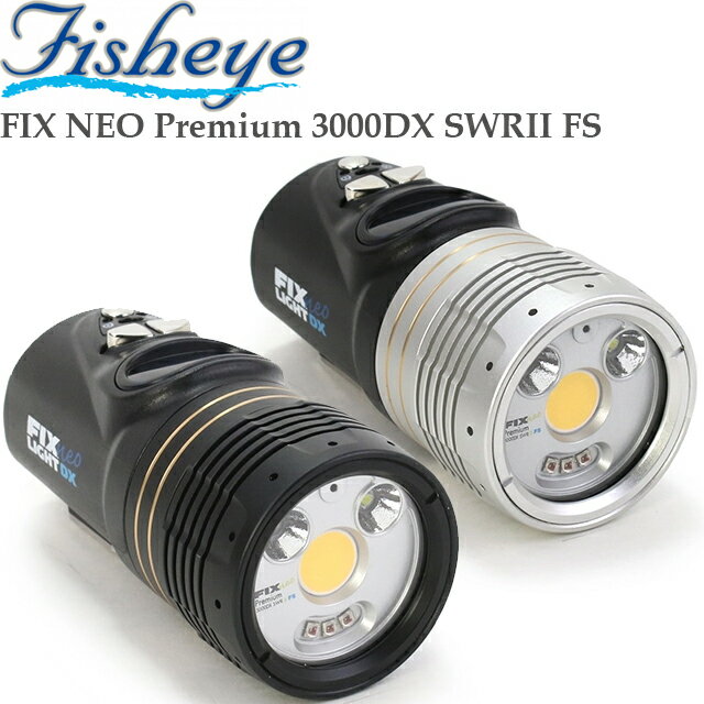 フィッシュアイ FIX NEO Premium 3000DX SWRII FSプレミアム 水中ライト 充電池 充電器付 LED 水中カメラ水中ビデオ ダイビング フィックスネオ　3000ルーメン