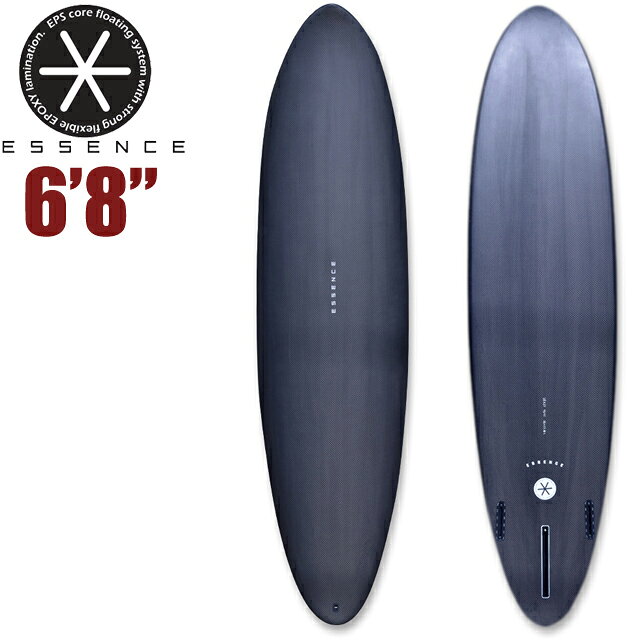 【 ESSENCE GOO MID CARBON（フルカーボン）】 ■ 仕様 モデル名：GOO MID（グーミッド） 素材：EPS FORM / CARBON テール：ROUND PIN フィンシステム：SINGLE BOX + SIDE FIN（FUTURES） 付属フィン：7" SINGLE BOX FIN + SIDE FIN (FUTURE FIN) ＊サイズ・ボリューム表記はあくまで参考値になります。 仕上がりによってサイズが微妙に変わります。 また、写真はイメージです。 フィン位置・テール・レール・ノーズ・デザインは実際のアイテムと異なります。 あらかじめご了承下さい。 ■ GOO MID（グーミッド）の 特徴 シングルBOXフィン・サイドフィン付属、様々なサーフスタイルにマッチ。 ロッカーをおさえて、ノーズ幅を広めにとることでテイクオフスピードを高めています。 さらにEPS素材のため、ミッドレングスなのにアクションが入れやすく、超軽量のため持ち運びがしやすいのも魅力的。 また、波に合わせてフィンセッティングを変更することが可能で、あらゆるコンディションにフィットします。 ＊大型商品に付き通常送料は必要です。（時間指定は出来ません） ＊代金引換発送は不可商品です。 ＊配達時間指定不可　日曜祝日配達不可 ＊沖縄・離島は特別送料がかかりますのでお問合せください。