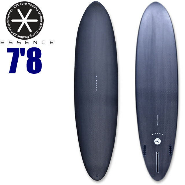 ESSENCE 7'8 GOO MID CARBON ミッドレングス カーボン 2026エッセンス サーフボード ミッドレングス 7.8 ハードボード EPSサーフィン カーボン シングルボックス サイドフィン