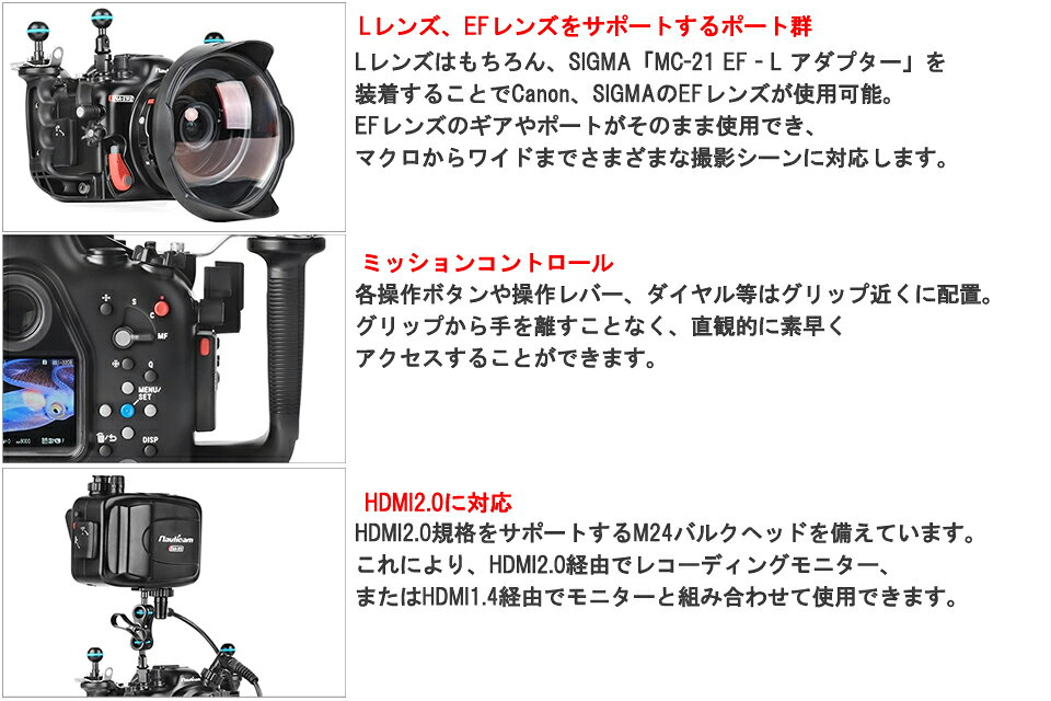 Nauticam NA S1RII #10566 Panasonic Lumix DC-S1RM2 ハウジングノーティカム パナソニック ルミックス キャノン 水中カメラ ハウジングダイビング 防水ケース 水中撮影 カメラハウジング