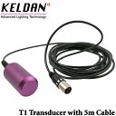 [MU-7944] KELDAN T1 Transducer With 5m Cable （超音波送信端子付きケーブル） KELDAN LED ライトは、限りなく本物に近い「色」にこだわり、被写体の持つ色彩を忠実に映し出す、 ハイビジョン動画撮影のためのプロフェッショナルビデオライトです。 RC1E に T1 Transducer With 5m Cable を接続し、 ケーブルの超音波送信端子部分を水中に沈めて使用。 陸上 ・ 船上から水中のライトをコントロールできます。