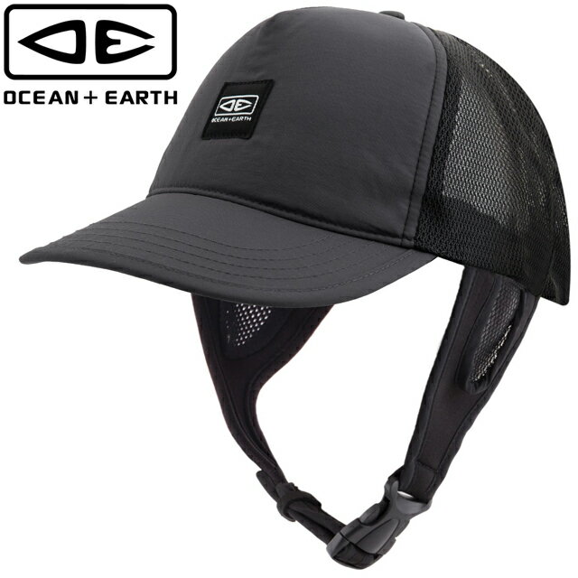 O&E OCEAN&EARTH オーシャン＆アース サーフキャップINDO TRUCKER SURF CAP CHARCOAL メッシュトラッカーサーフィン サーフハット キャップ 帽子 メッシュキャップ