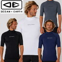 OCEAN&EARTH O&E MENS SCRIPT S/S RASH GUARDハイネック オーシャン&アース 半袖 ショートスリーブ ラッシュガード 50+ UV 伸縮性 耐久性 メンズ