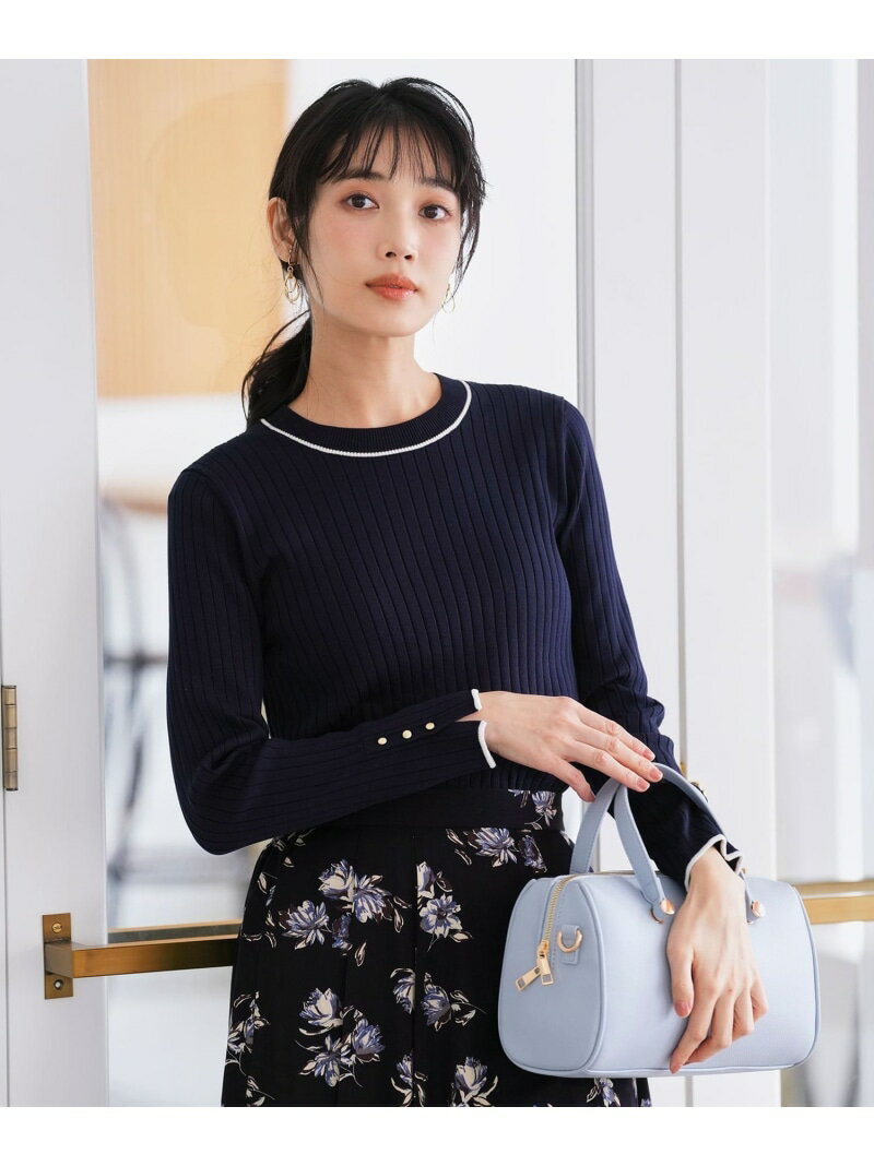 樂天商城 - ラインポイント ニット ANY SIS エニィスィス トップス ニット グリーン ホワイト ネイビー【送料無料】[Rakuten Fashion]