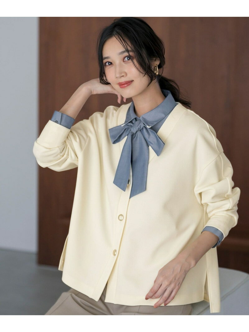 【洗える】カットジョーゼット カーディガン ANY SIS L エニィスィス トップス カーディガン ブラック ホワイト【送料無料】[Rakuten Fashion]のサムネイル