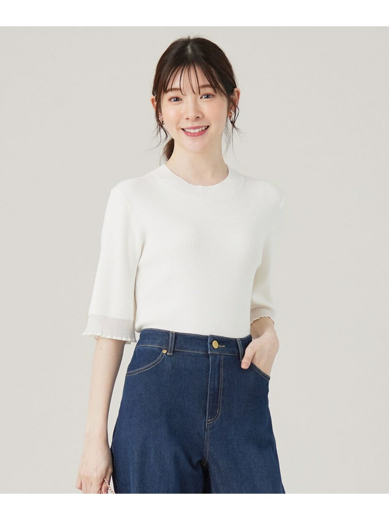 【SALE／50%OFF】【洗える】シアーディテール ニット ANY SIS L エニィスィス トップス ニット ピンク ..