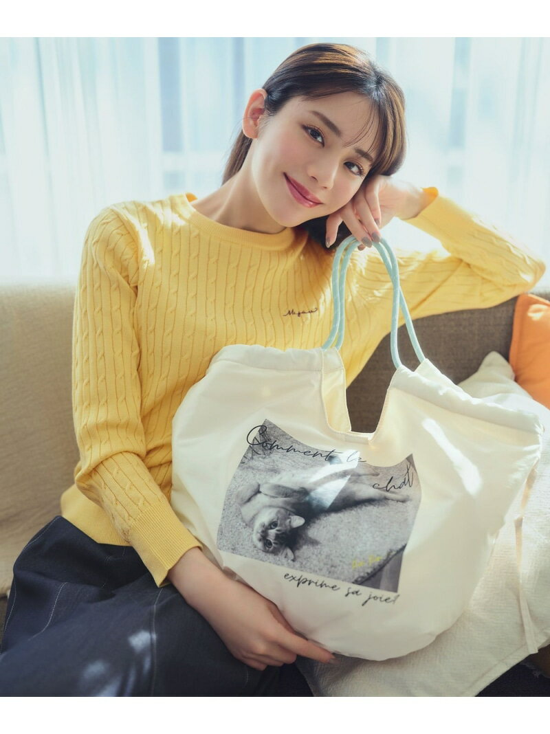 【貴島明日香さんコラボ】キャットラウンド トートバッグ any SiS エニィスィス バッグ トートバッグ ブラック ホワイト【送料無料】[Rakuten Fashion]のサムネイル