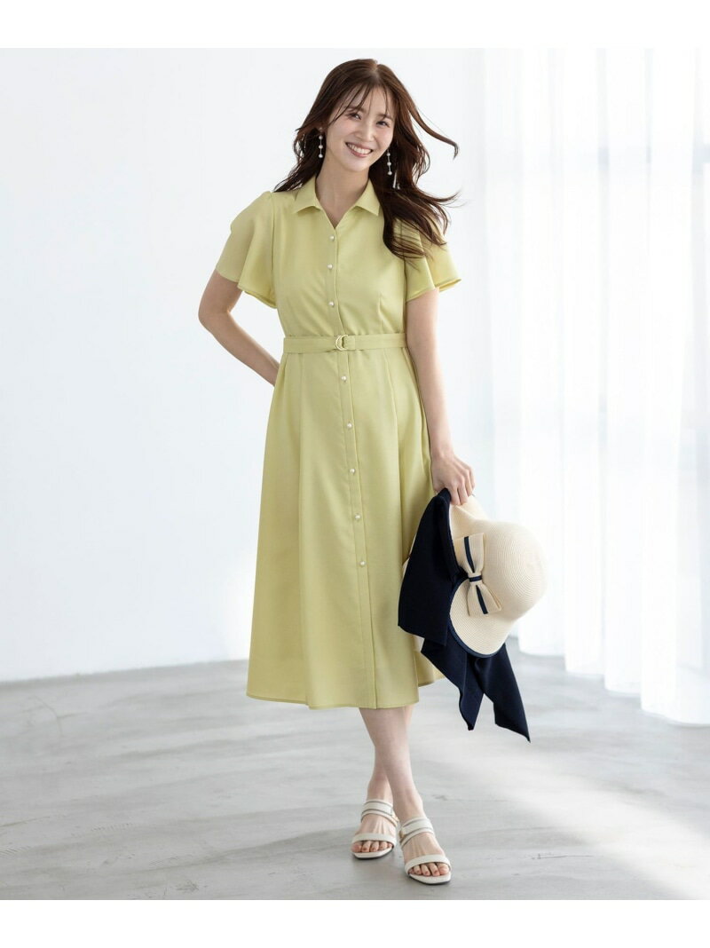 【SALE／30%OFF】【接触冷感・UVカット・速乾】スムージーポリエステル シャツワンピース ANY SIS エニ..