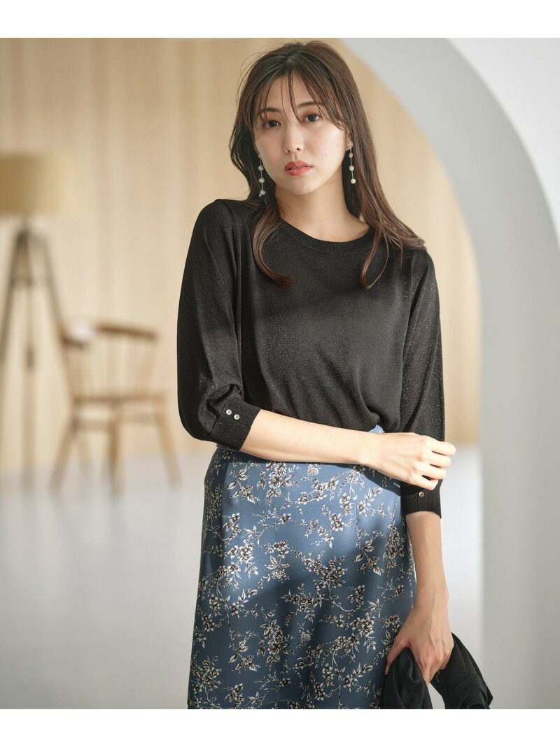 【洗える】ラメ プルオーバー any SiS エニィスィス トップス ニット ブラック ピンク オレンジ グレー【送料無料】[Rakuten Fashion]のサムネイル