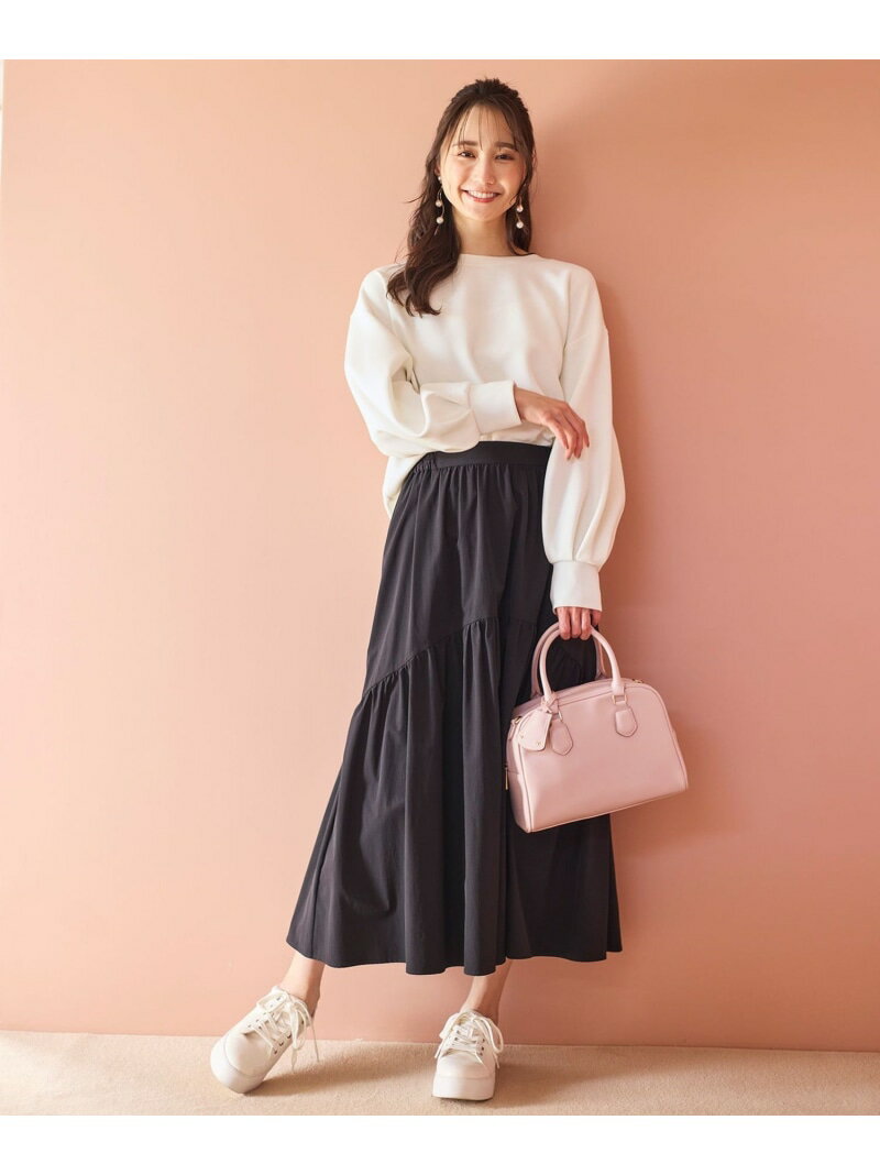 【SALE／30%OFF】【洗える・2SET】ダンボール プルオーバー×ギャザー スカート ANY SIS エニィスィス ..