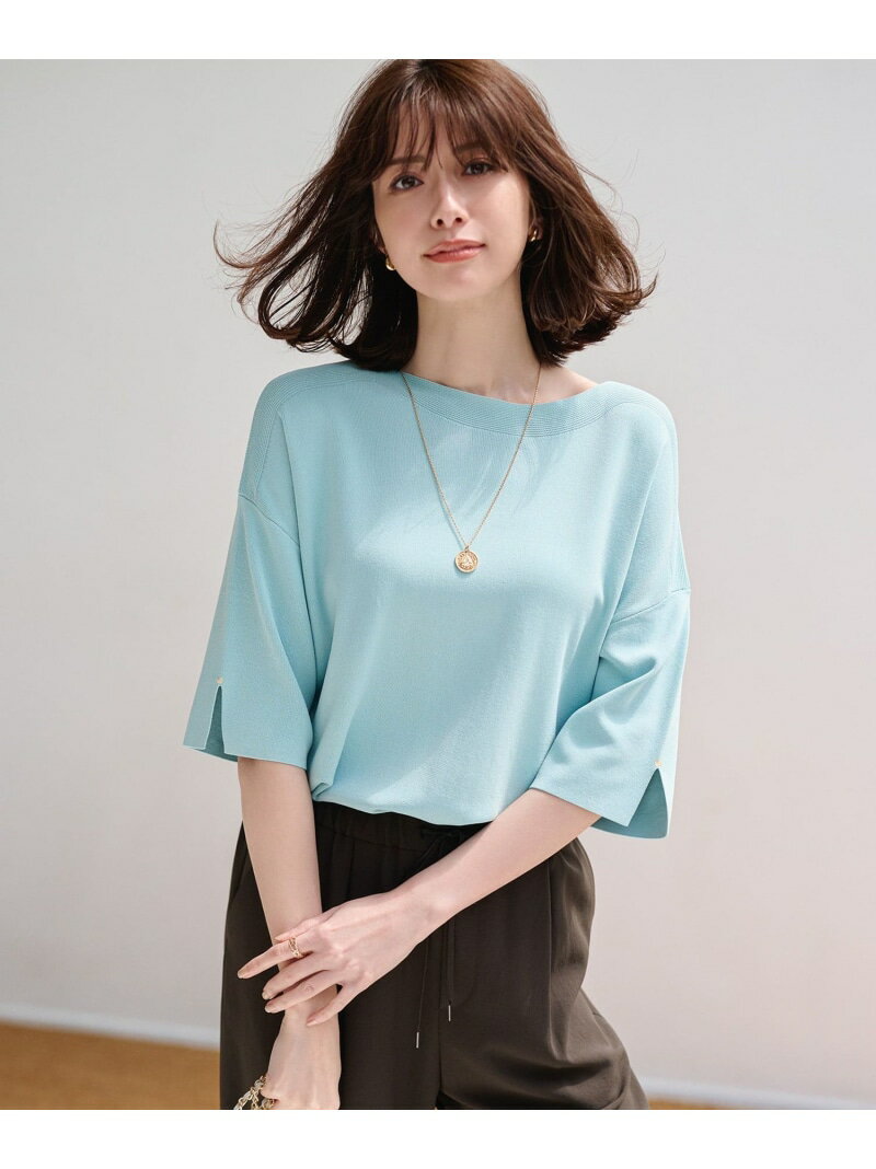 【接触冷感・UVカット・洗える】ビューティクールボートネック プルオーバー any SiS S エニィスィス トップス ニット イエロー ブルー ホワイト レッド ブラック ネイビー【送料無料】[Rakuten Fashion]のサムネイル