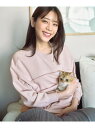 【SALE/20%OFF】【貴島明日香さんコラボ】ラメ裏毛猫トレーニャー any SiS L エニィスィス トップス スウェット・トレーナー ピンク ホワイト【...