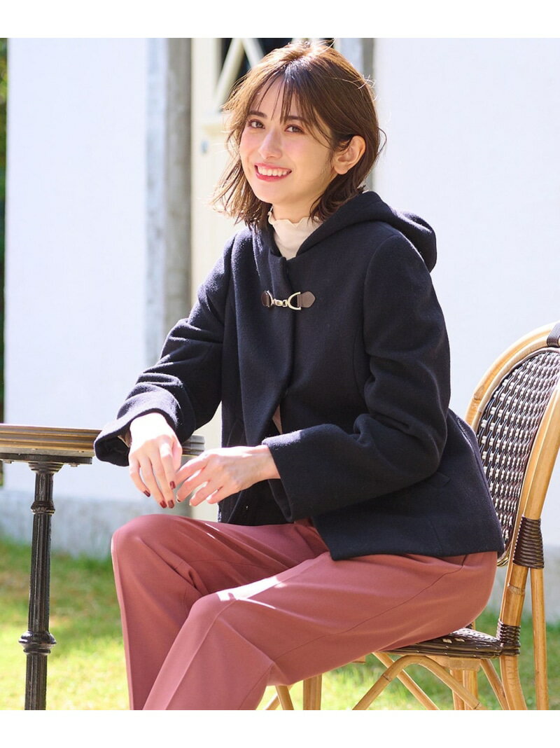 【SALE／50%OFF】【2WAY】ファインウールモッサ ショートコート ANY SIS エニィスィス ジャケット・アウター その他のジャケット・アウター ホワイト ネイビー ブラウン【RBA_E】【送料無料】[Rakuten Fashion]のサムネイル