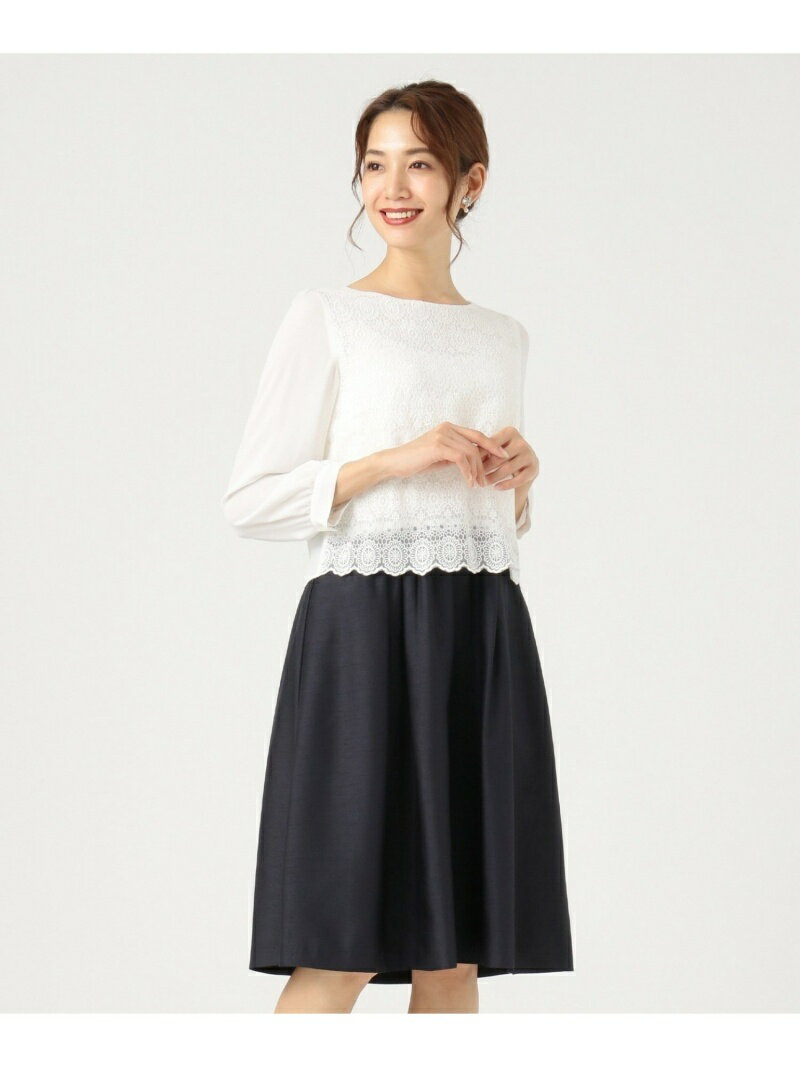 Any Sis グレー ワンピース レディース ワンピース エニィスィス Rakuten Fashion レースコンビシャンタン ワンピース エニィスィス Any Sis エニィスィス ワンピース 半袖ワンピース グレー ネイビー 送料無料 Any Sis